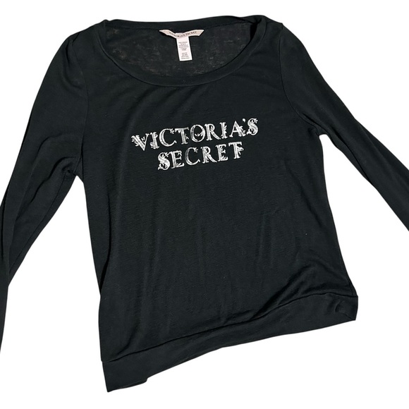 Victoria's Secret Black Long Sleeve Pajama Top - Picture 1 of 2
